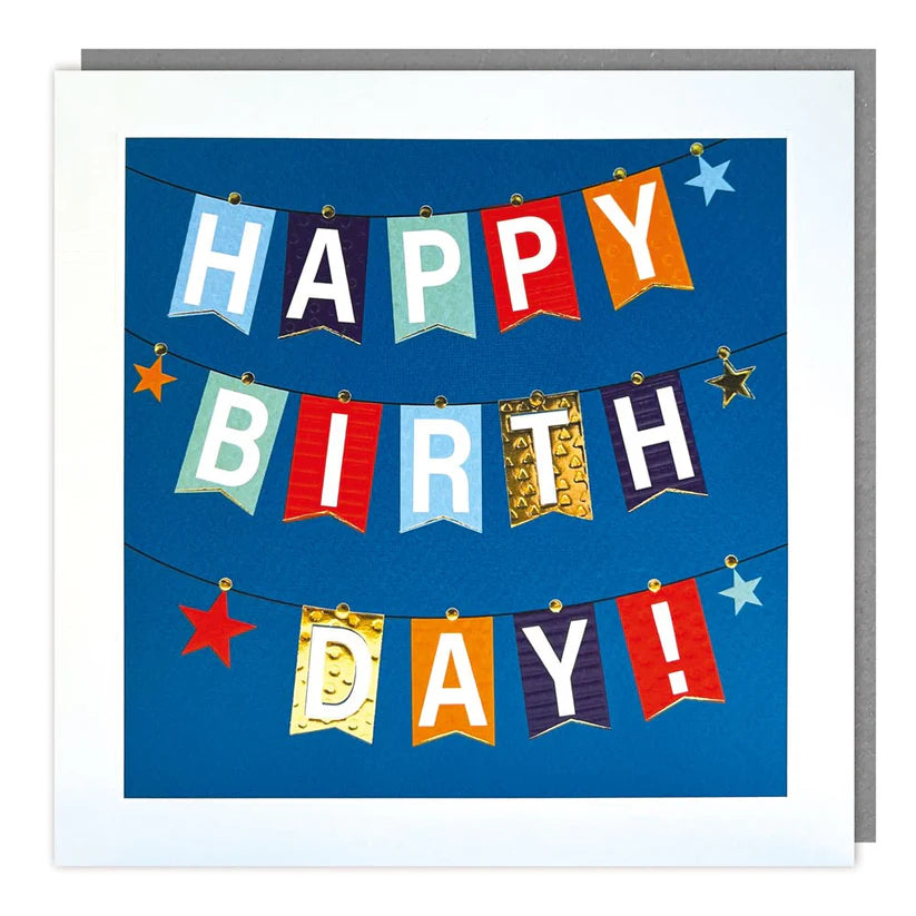 Bunting Happy Birthday Card