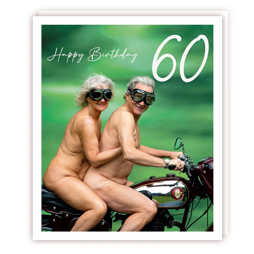 Nude Bikers 60 Birthday Card