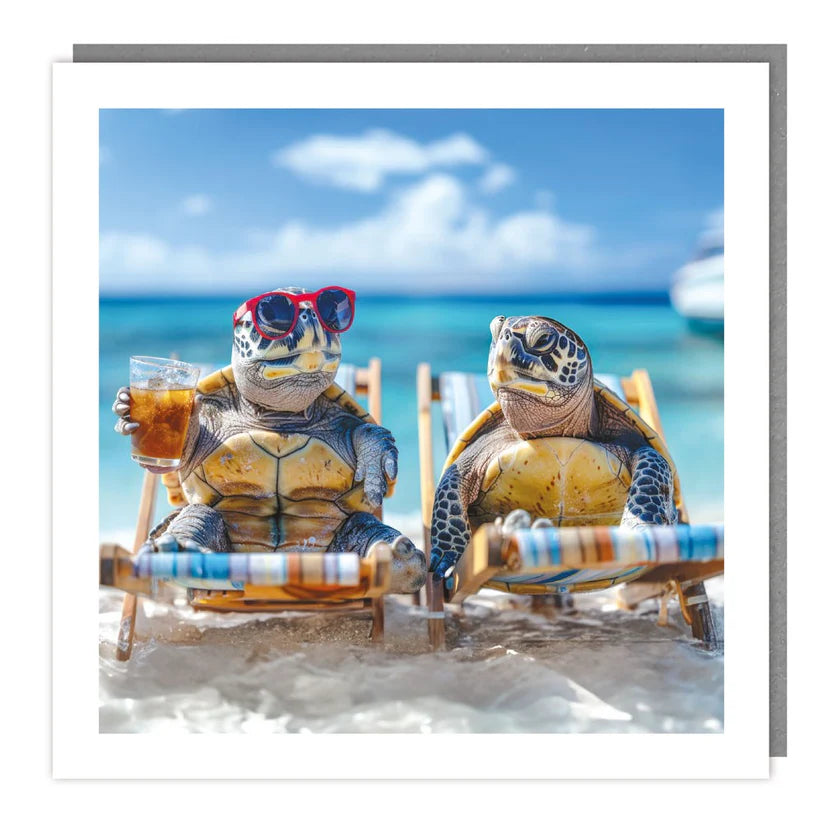 Sunbathing Turtles Card