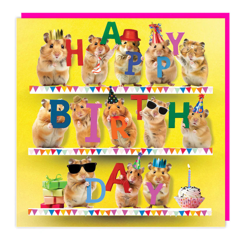 3D Happy Birthday Hamsters Card