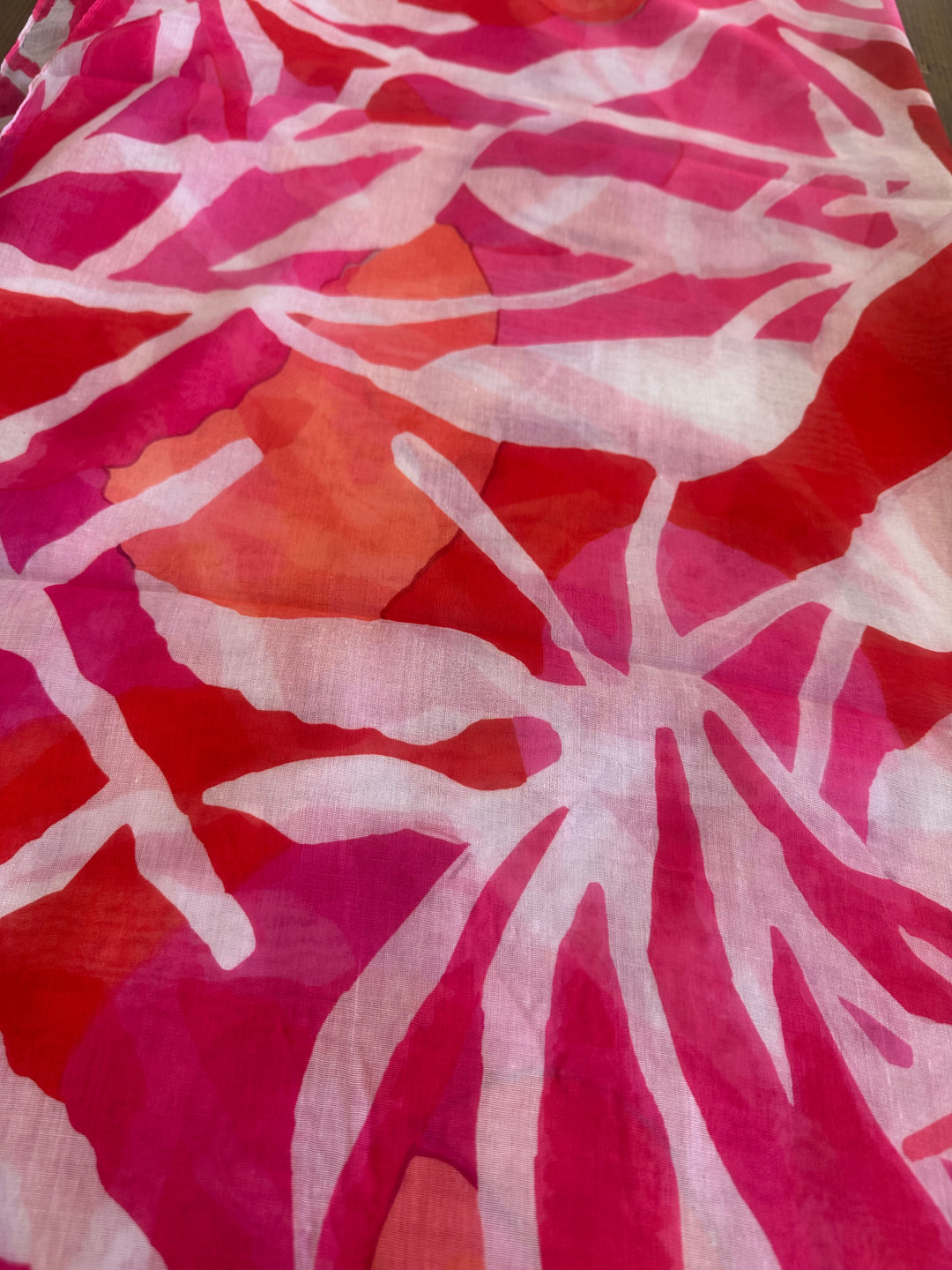 Hot Pink & Coral Abstract Scarf