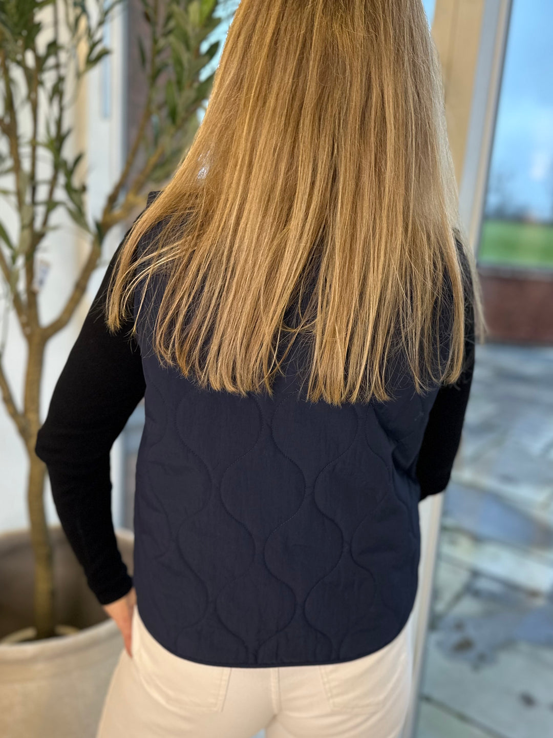 JDY Navy Raya Quilted Gilet