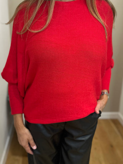 Red Pearl Back Jumper