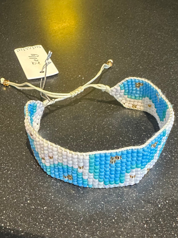 Zelly Blue, White & Gold Bracelet