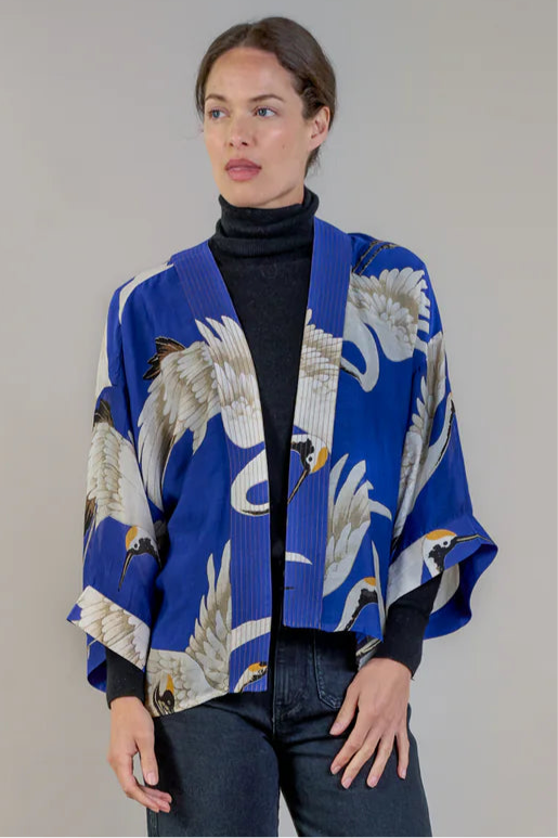 Stork Royal Blue Kimono