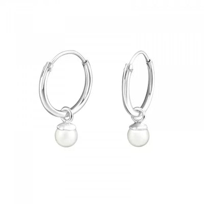 Sterling Silver Pearly Hoops