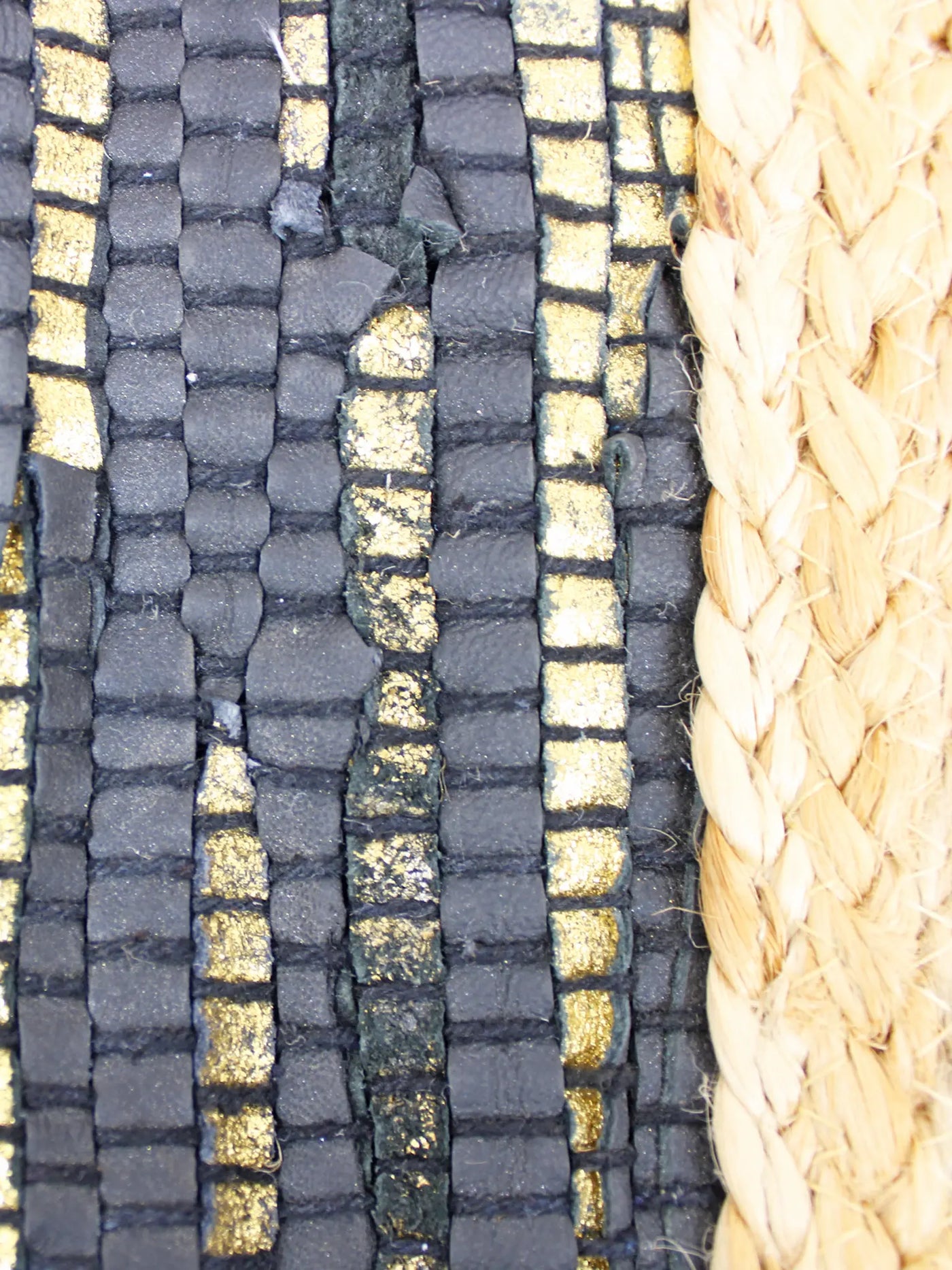 Black & Gold Upcycled Leather Bag