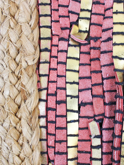 Coral & Gold Upcycled Leather Bag
