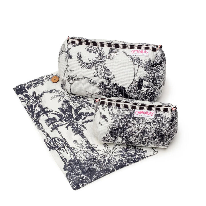 Monochrome Crane Cotton Set of 2