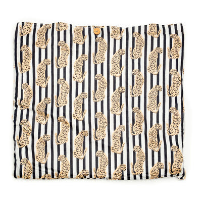 Monochrome Stripe Leopard Cotton Tote