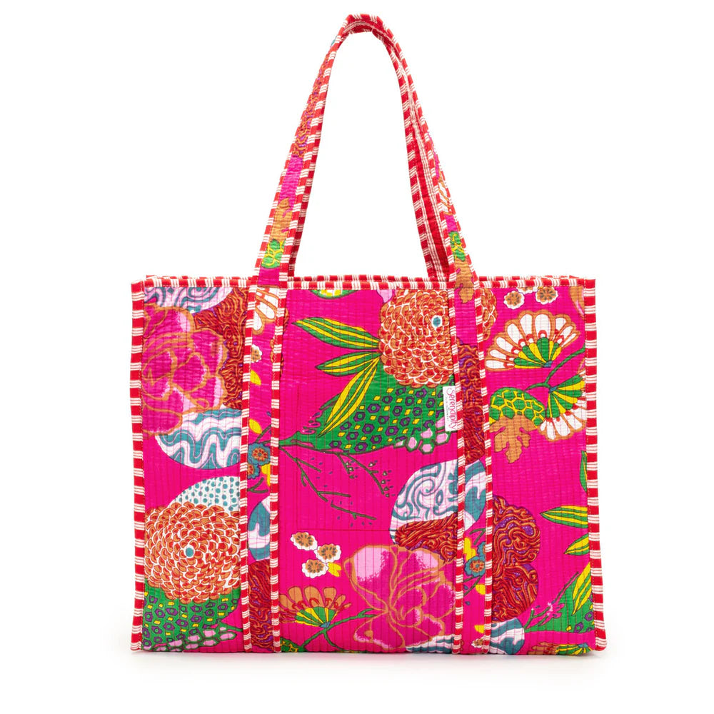 Fuchsia Tropical Cotton Tote