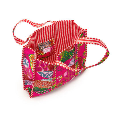 Fuchsia Tropical Cotton Tote