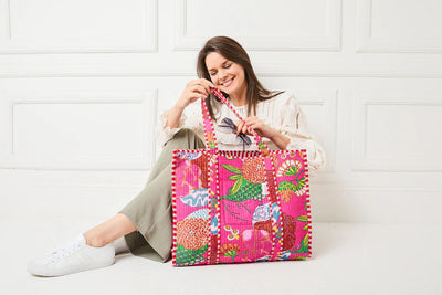Fuchsia Tropical Cotton Tote