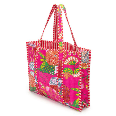 Fuchsia Tropical Cotton Tote