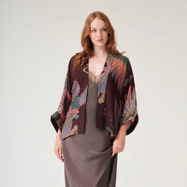 Plum Crane Kimono