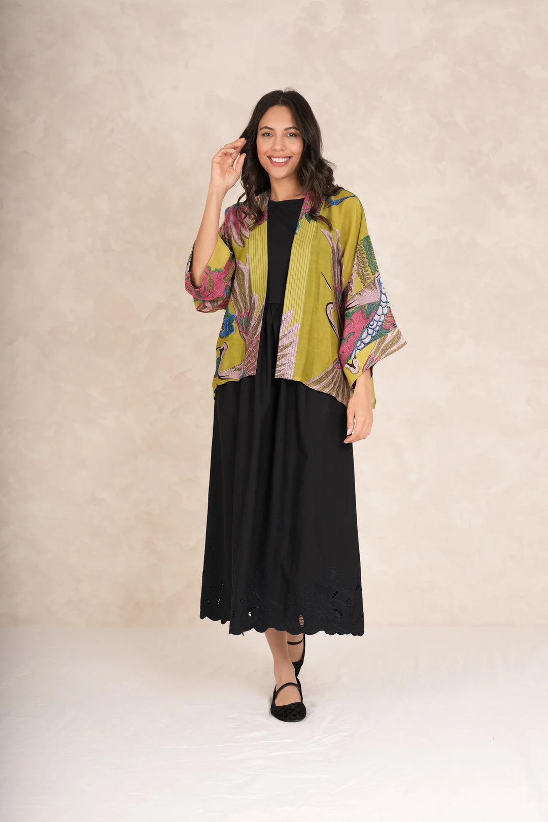 Olive Crane Kimono