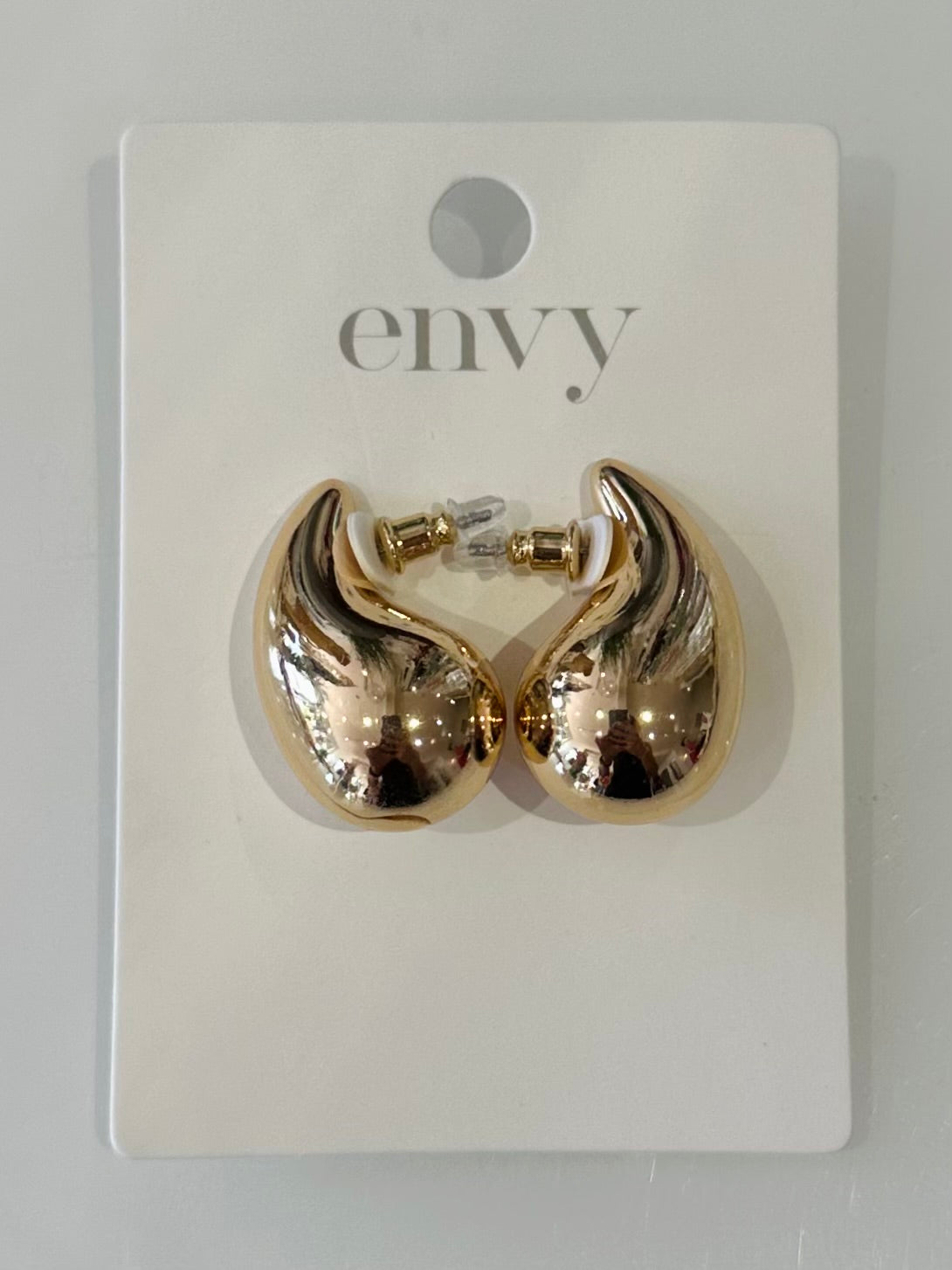 Gold Large Bubble Teardrop Earrings