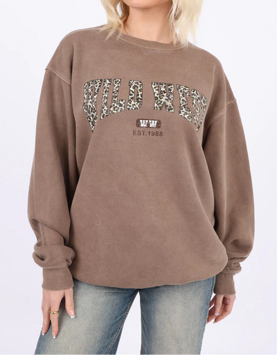 Washed Mocha WILD WEST Sweatshirt