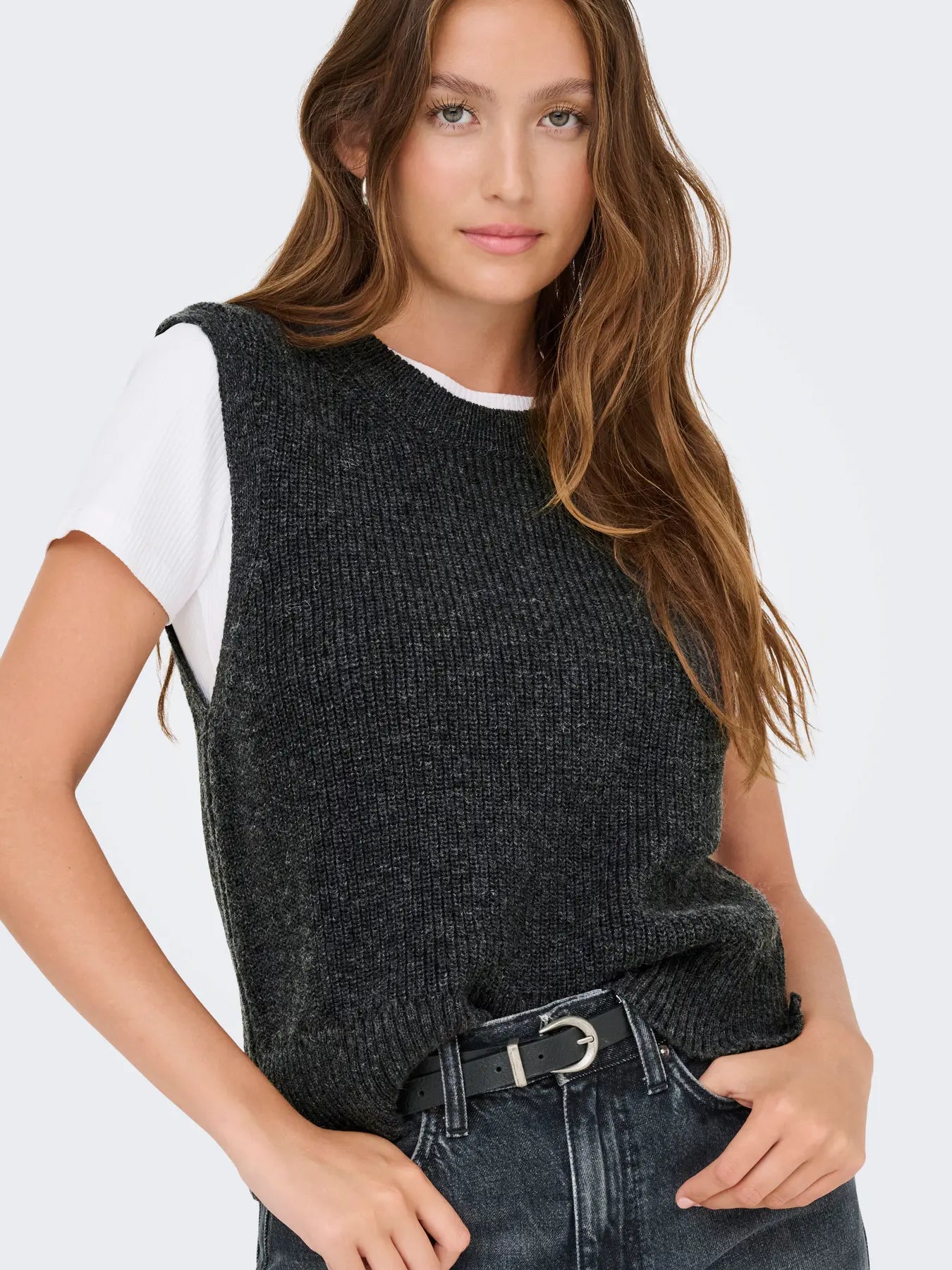 ONLY Grey Knit Vest