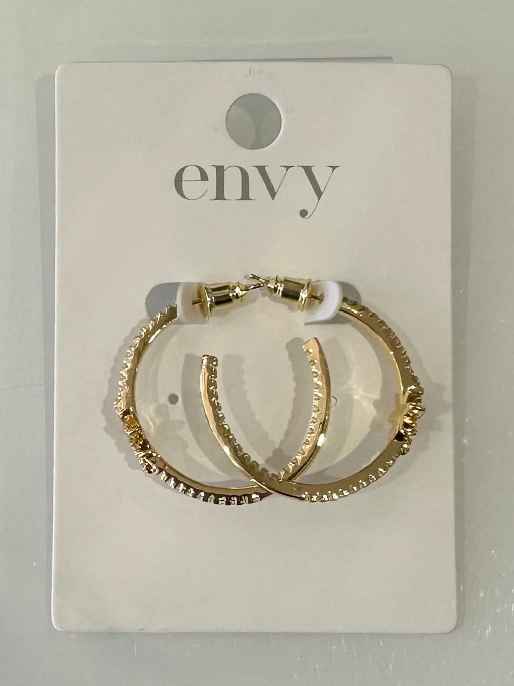 Gold Diamante Star Hoop Earrings