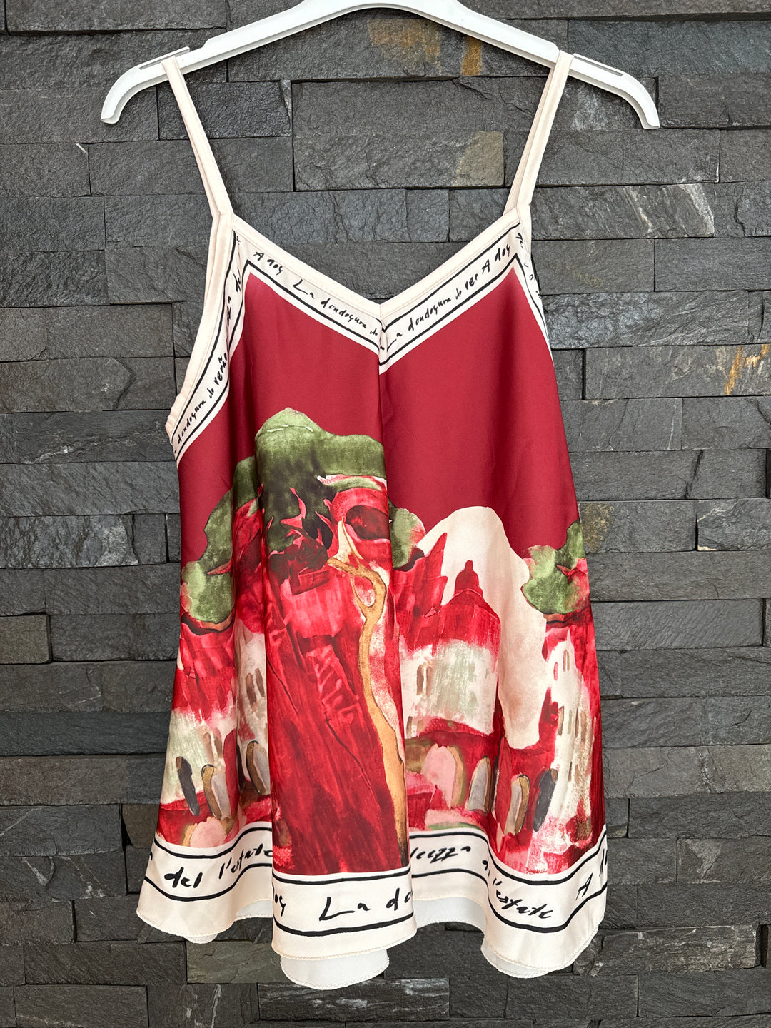 Red Tuscan Satin Vest Top