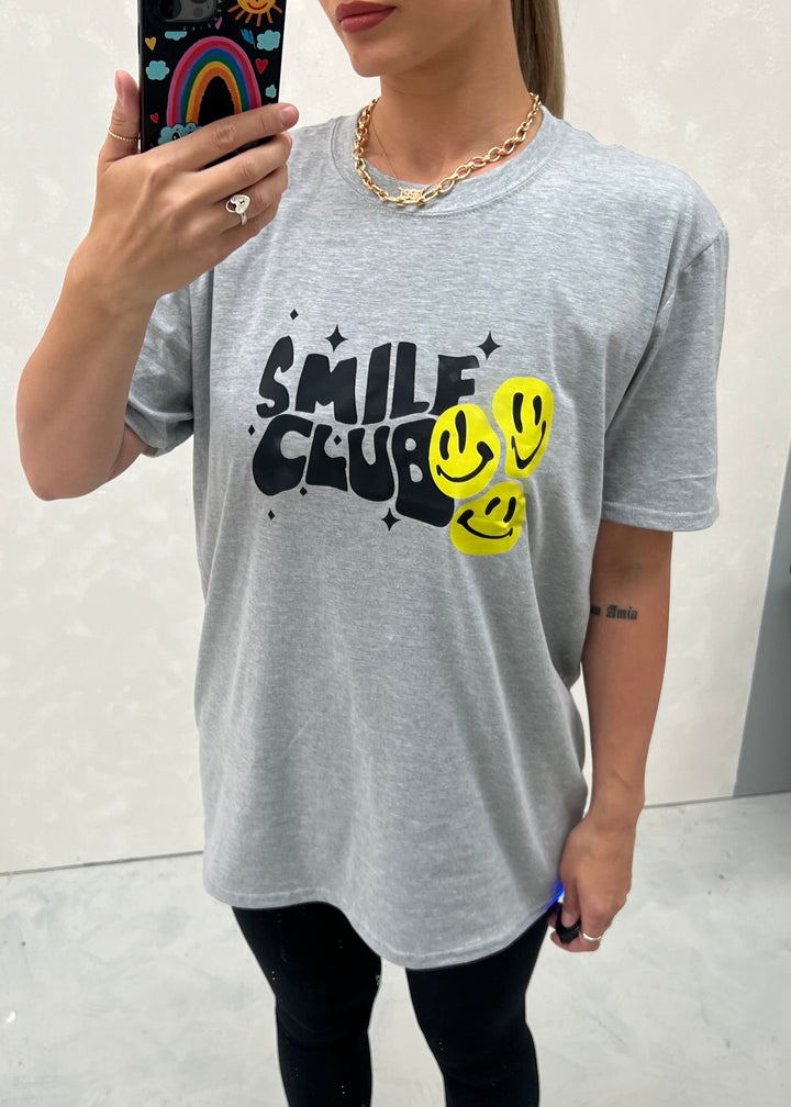 Grey Smile Club T Shirt