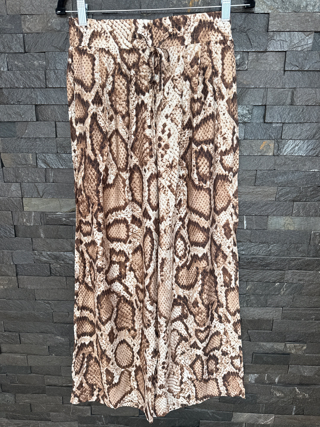 Brown Snake Print Trousers