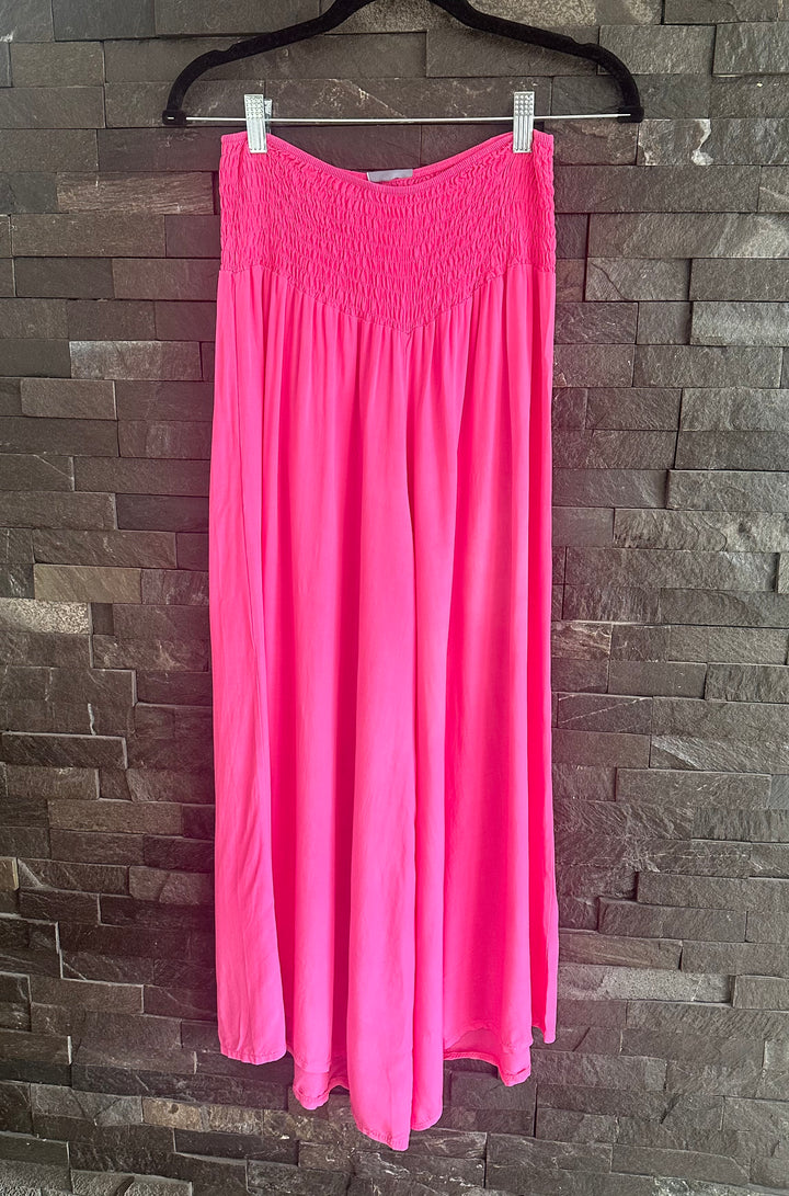 Pink Cropped Palazzo Trousers