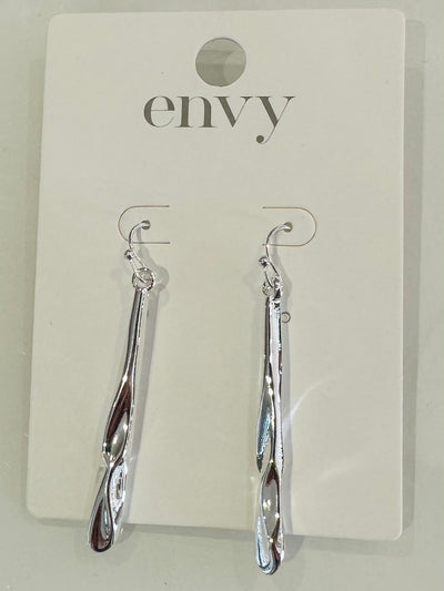 Silver Textured Drop Earrings