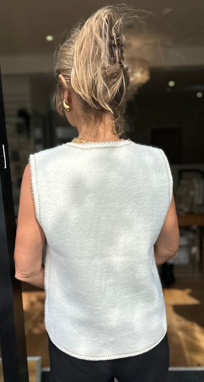 Ivory & Gold V Neck Waistcoat