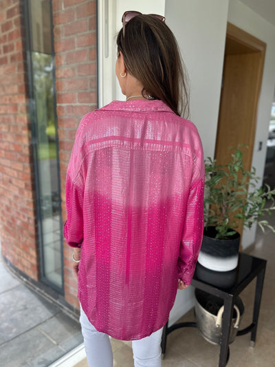 Pink Ombré Sequin Shirt