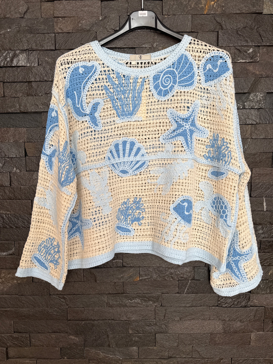 Blue Shell Crochet Knit