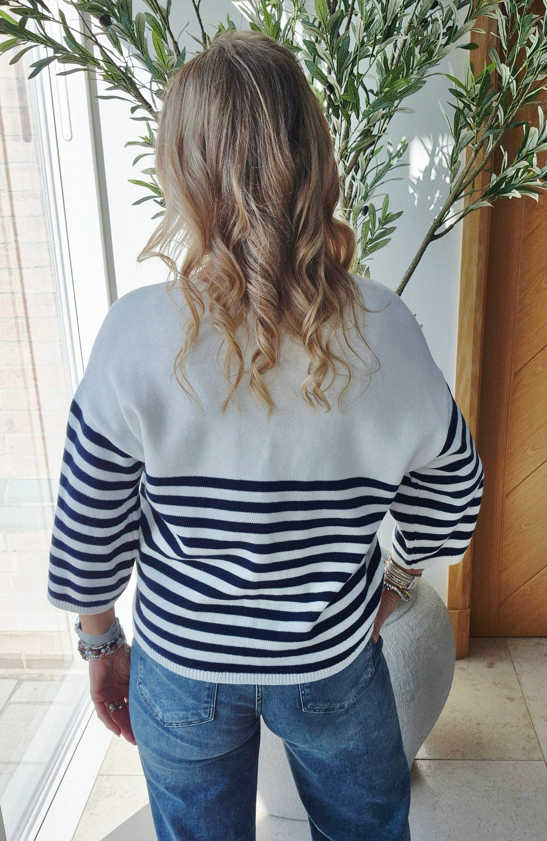 Fransa Navy Stripe Anni Jumper