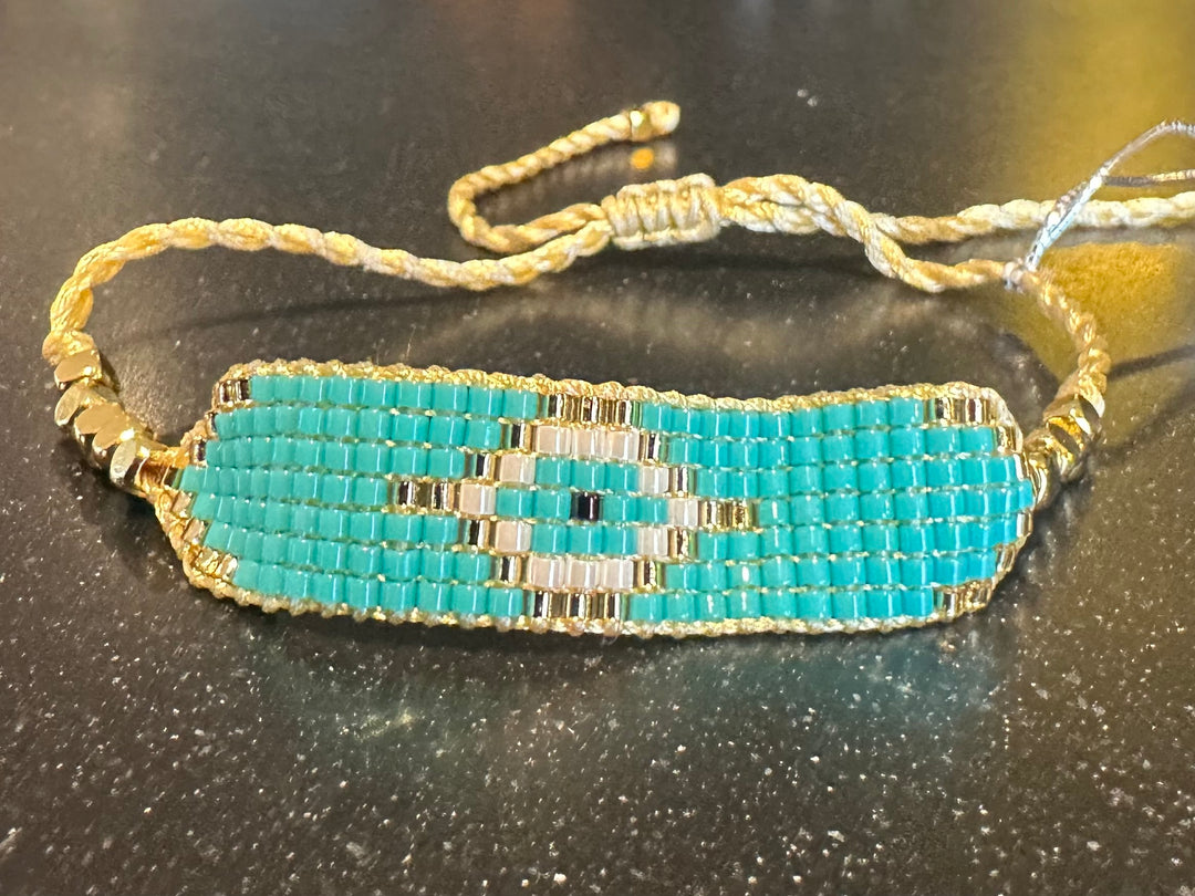 Zelly Turquoise & Gold Eye Bracelet