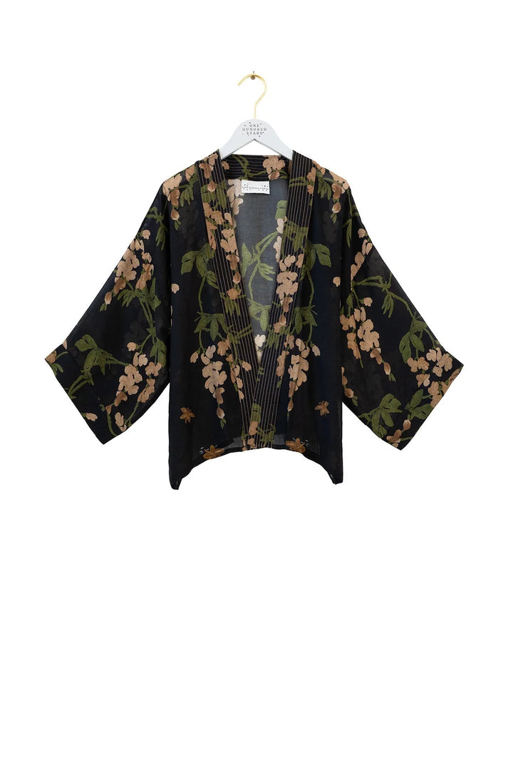Wisteria Black Kimono