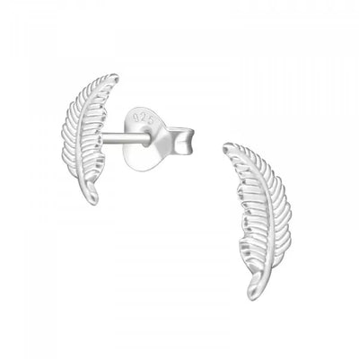 Sterling Silver Feather Studs