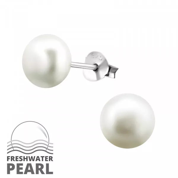 Sterling Silver Pearl Studs