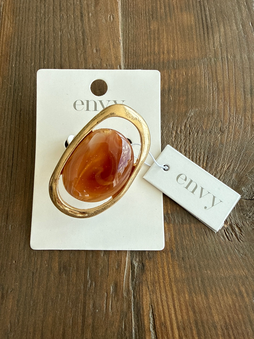 Large Gold Oval Stone Ring