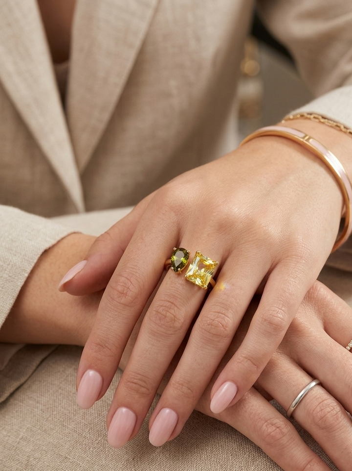 Gold Plated Peridot Ring
