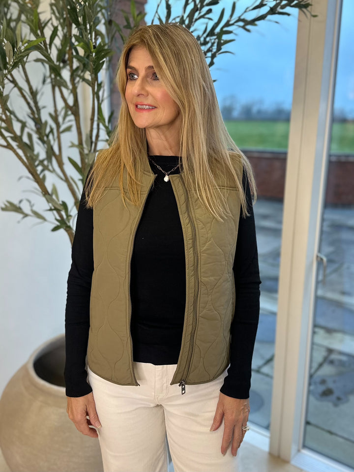 JDY Khaki Raya Quilted Gilet