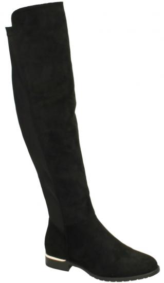 Black Suedette Knee High Boots