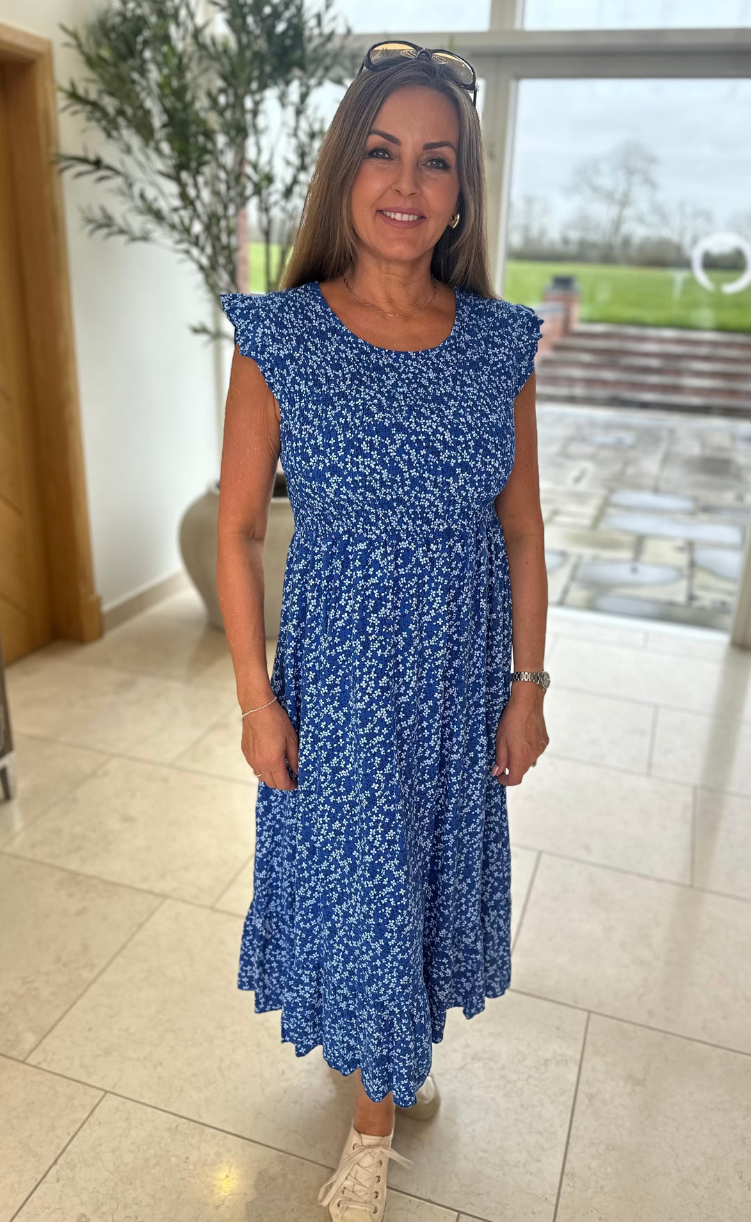 Royal Blue Ditsy Print Dress DC Boutique Royal Blue Ditsy Print Dress DC Boutique