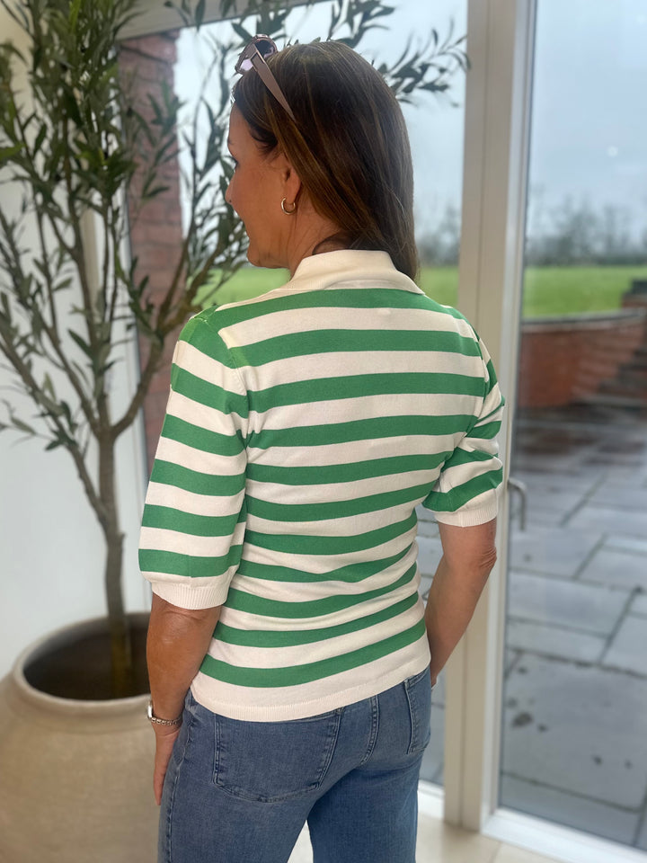 Byoung Green Stripe Morla Polo