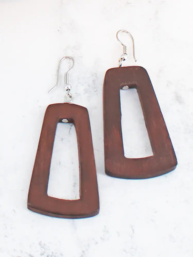 Wooden Cut Out Earrings