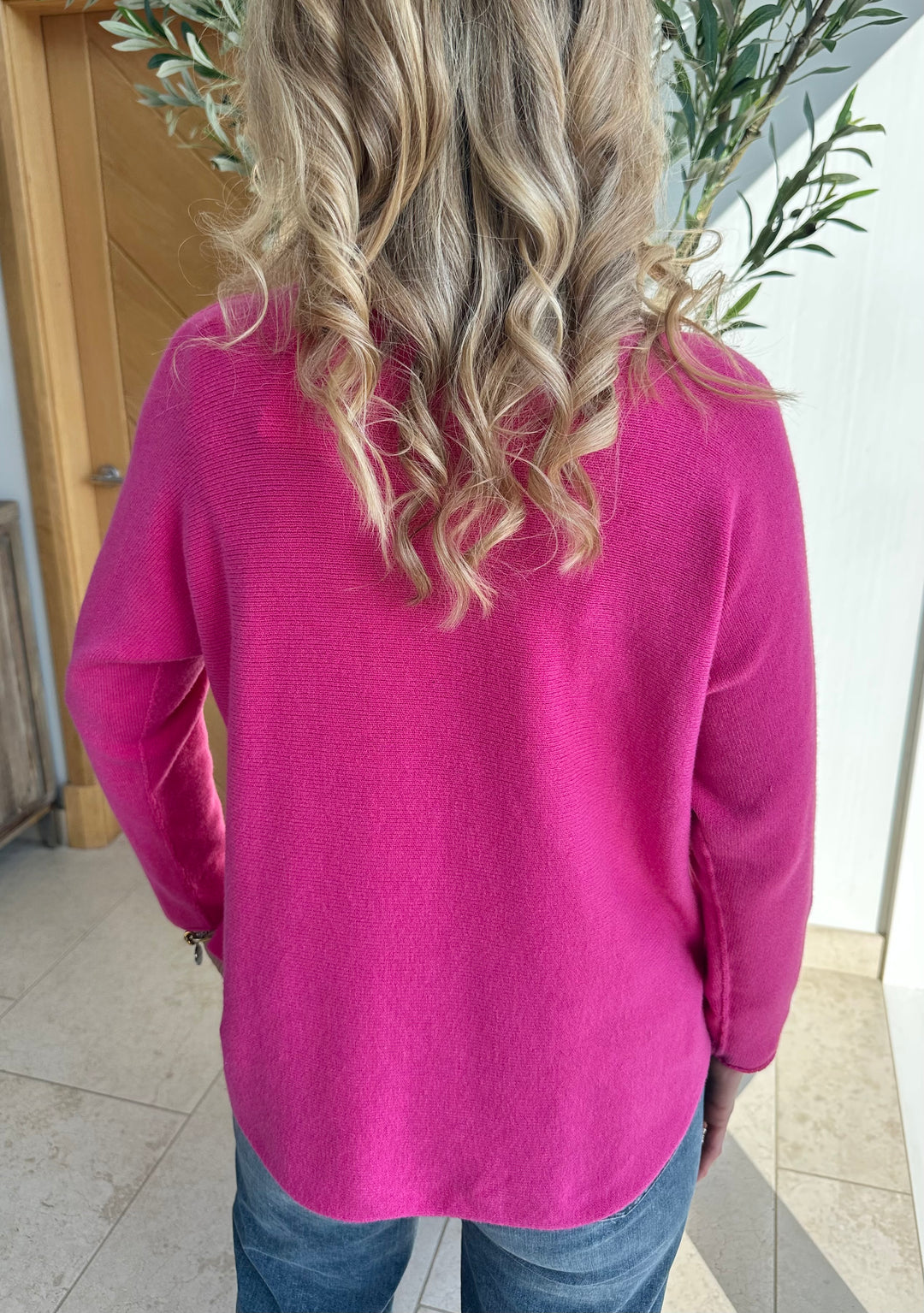 Fuchsia Seam Detail Knit