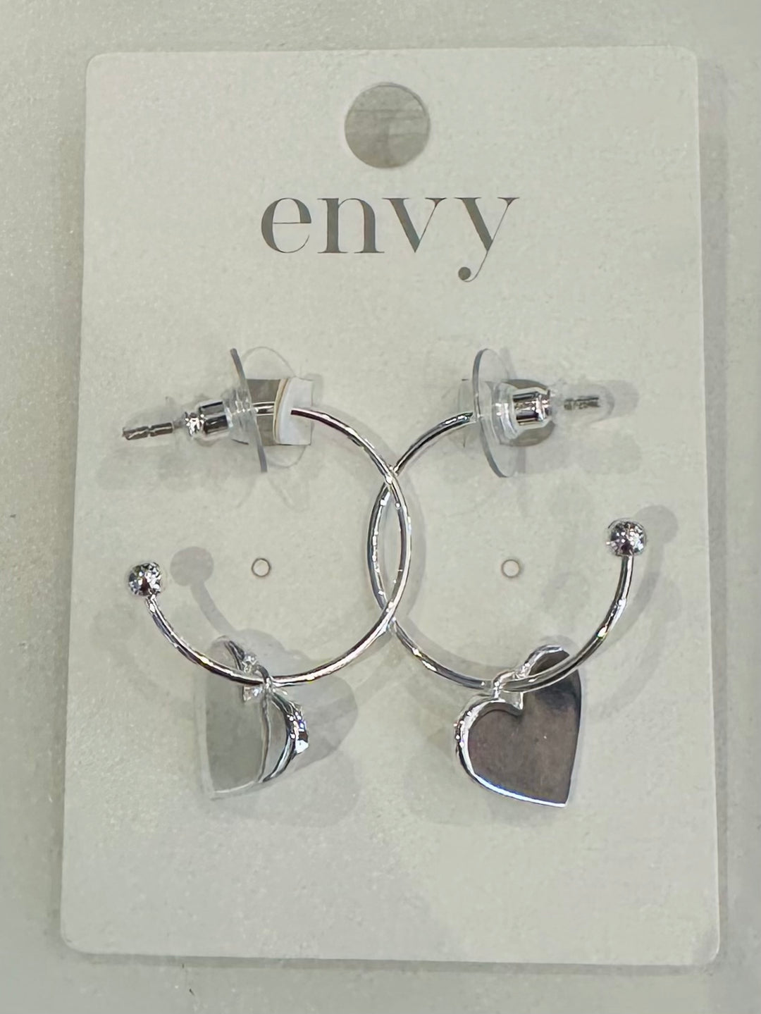 Silver Woven Heart Hoop Earrings
