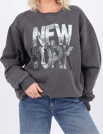 Washed Grey NEW YORK Sweatshirt