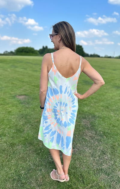 Short Neon Tie Dye Dress
