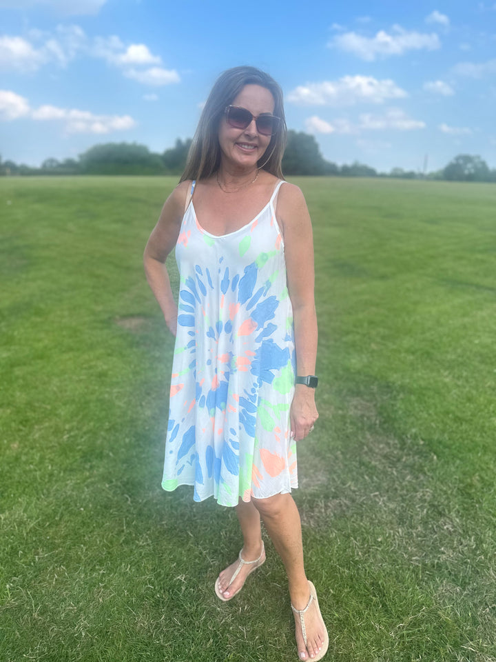 Short Neon Tie Dye Dress
