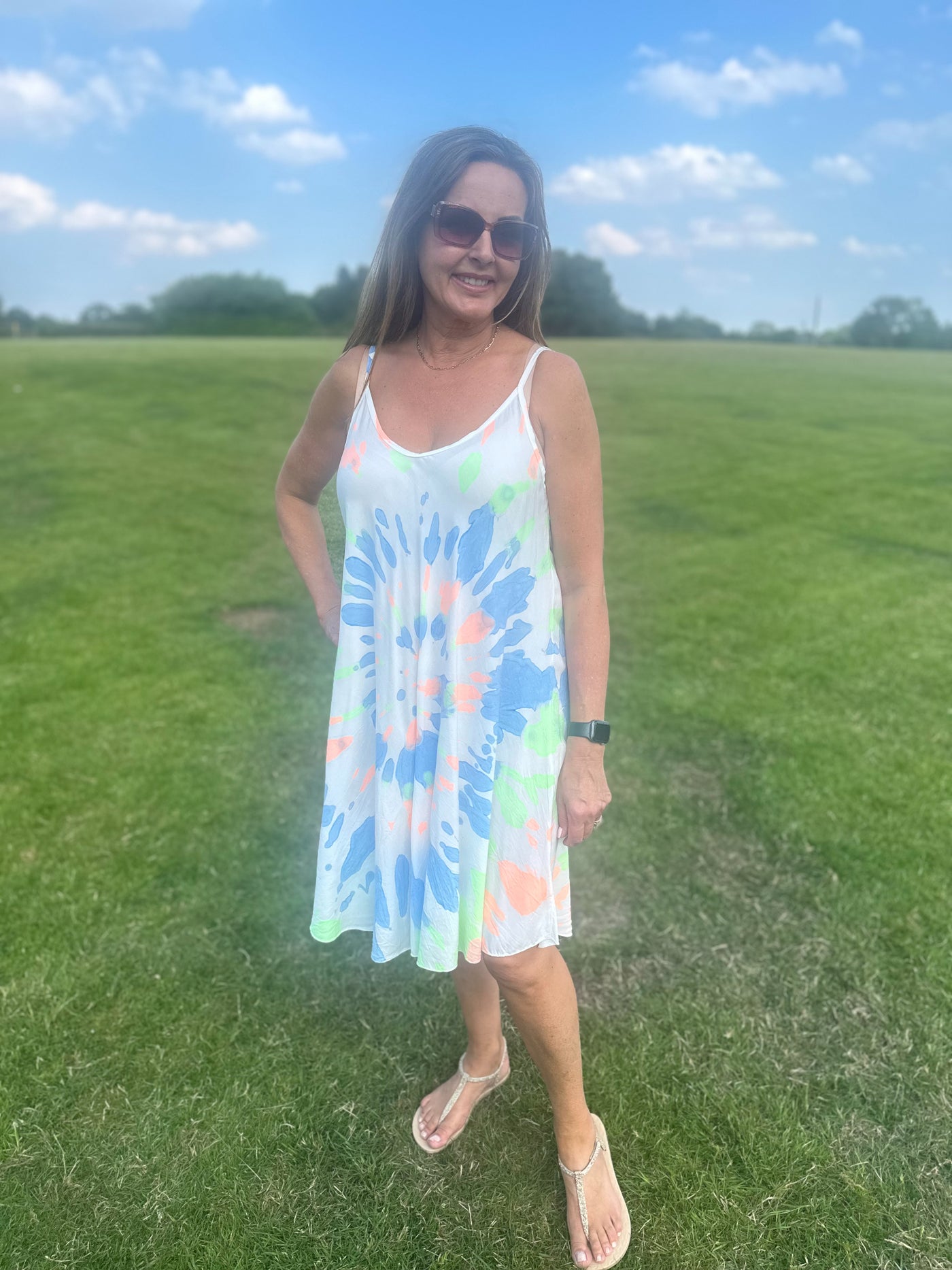 Short Neon Tie Dye Dress